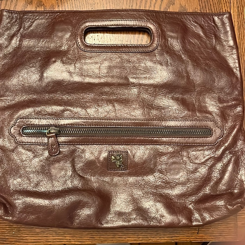 Brown Leather Clutch
